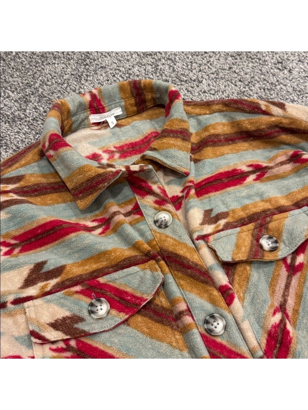 Mixed Pattern Fleece Shacket - Picture 5 of 7